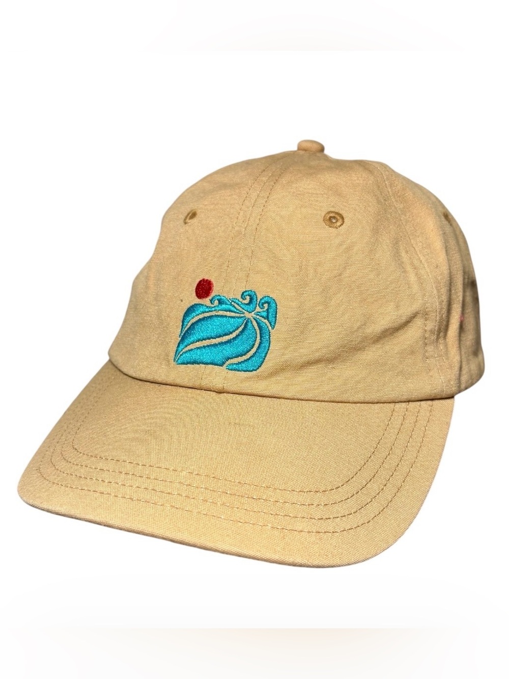 PATAGONIA Beige Surf Trad Cap with Blue Wave Embroidery